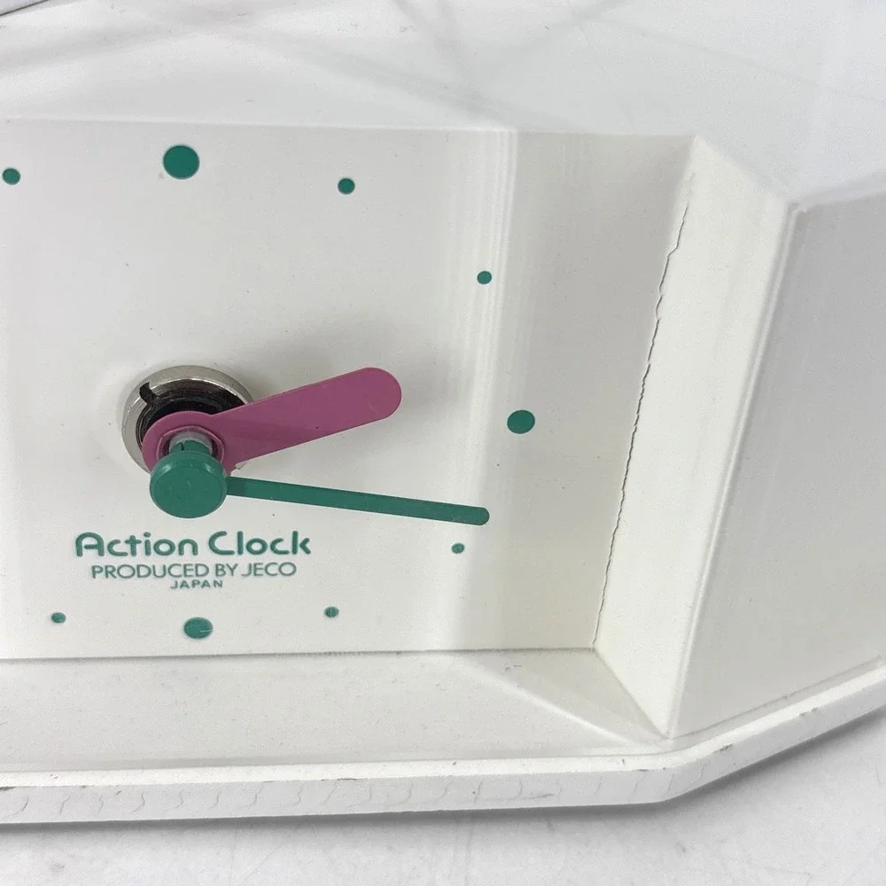 Vintage Jeco Clown Playing Violin Clock Japan Working Acrylic Case 60s 70s READ!